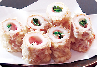 日奈久ちくわの明太チーズはさみ揚げ