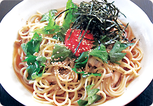 明太子とキノコの和風パスタ